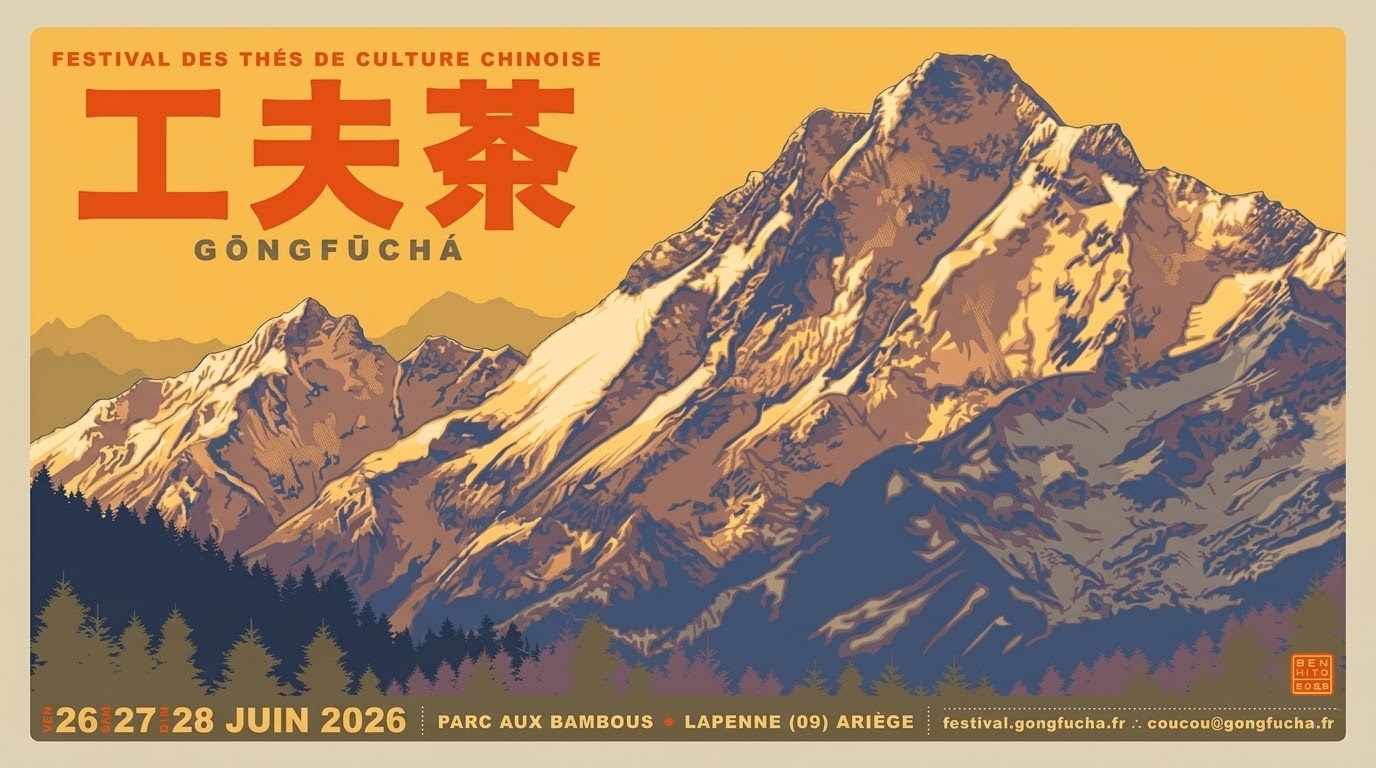Bandeau horizontal du Festival 工夫茶 — GōngFūChá 2026, format couverture